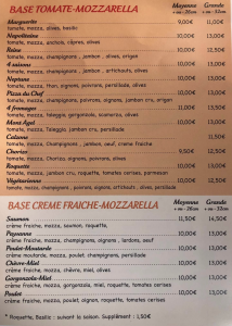 BELEZA Pizza carte BELEZA Pizza carte