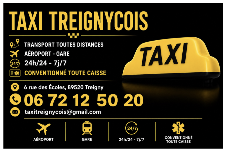 Taxi Treignycois - Carte de visite