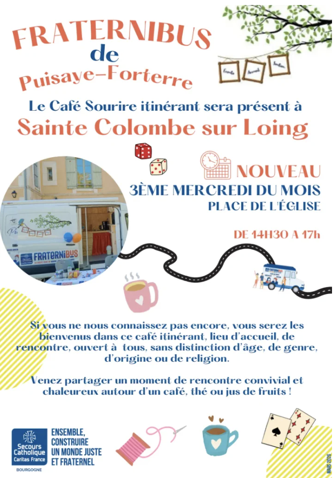 Flyer Fraternibus de Puisaye-Forterre, présence à Sainte-Colombe-sur-Loing